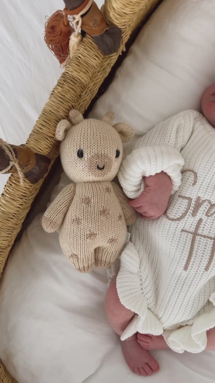 RIBBED LEG FRILL ROMPER - MILK