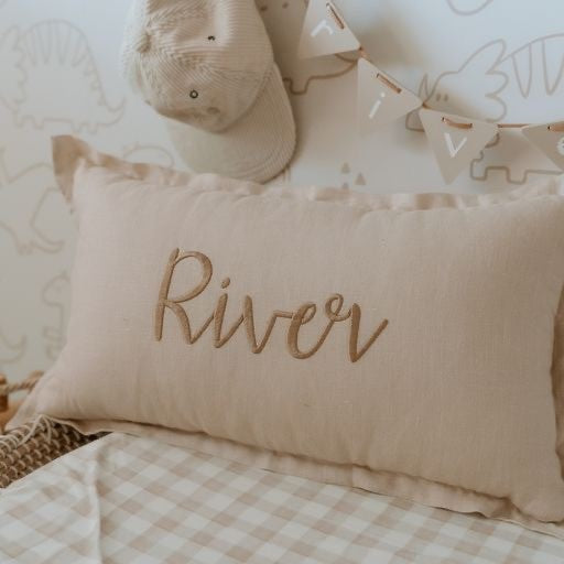 PERSONALISED LINEN CUSHION | OATMEAL