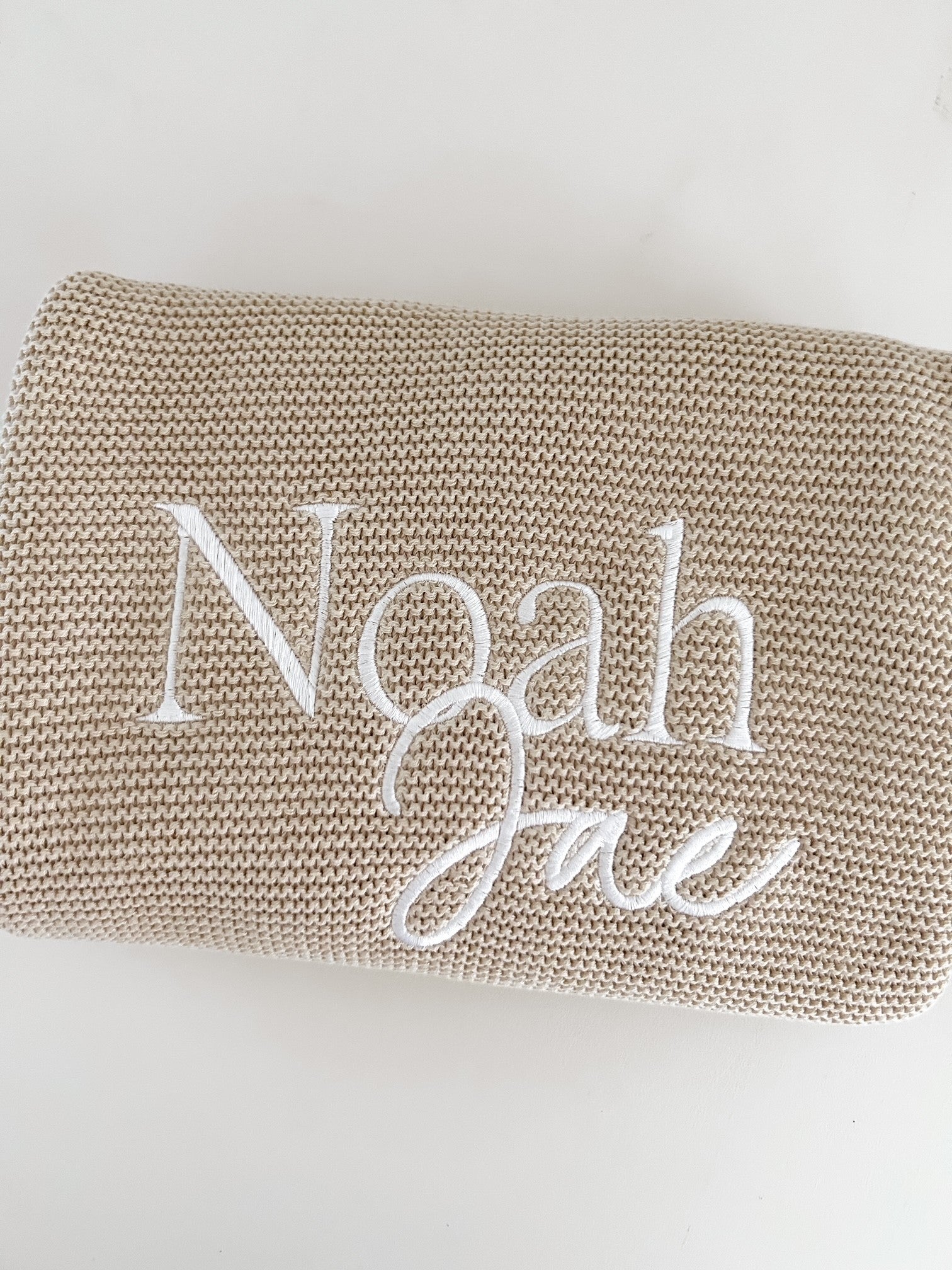 SCALLOP PERSONALISED BABY BLANKET | BEIGE