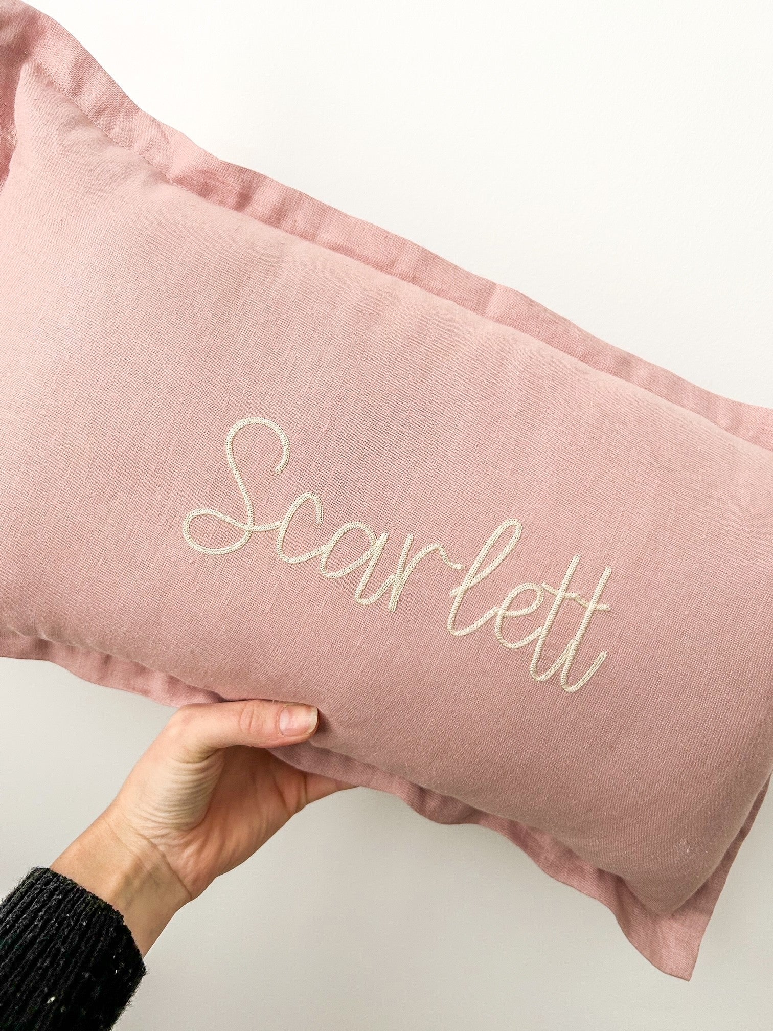 PERSONALISED LINEN CUSHION | PINK MAUVE