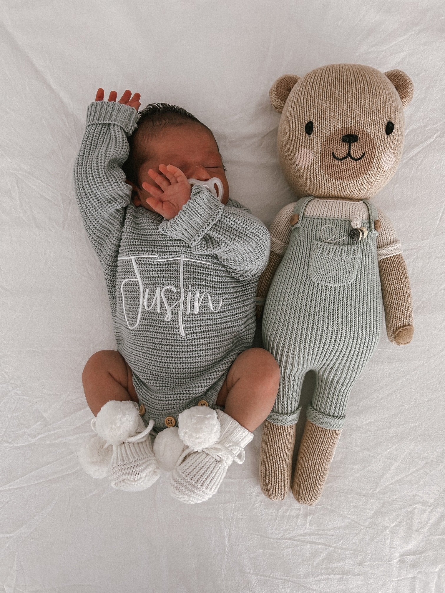 CLASSIC RIBBED ROMPER - SEA | PERSONALISED EMBROIDERY AVAILABLE
