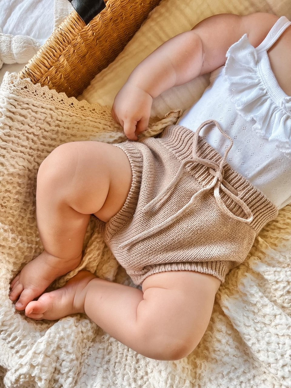 KNIT BLOOMERS - TEDDY BROWN