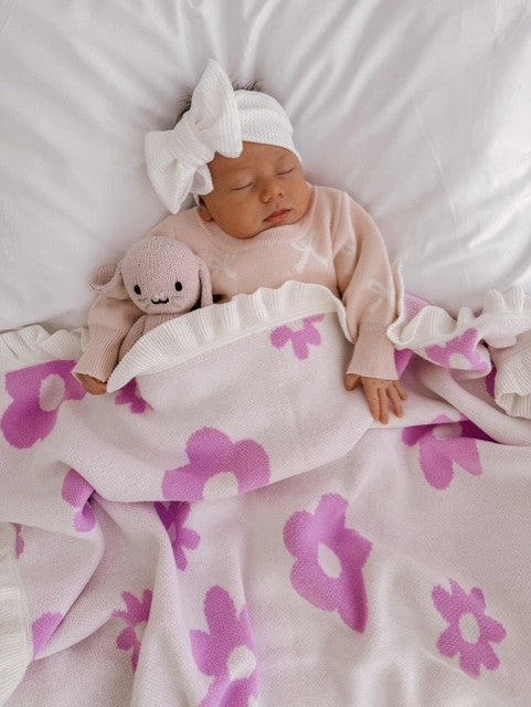 FLORA FRILL BLANKET | ORCHID