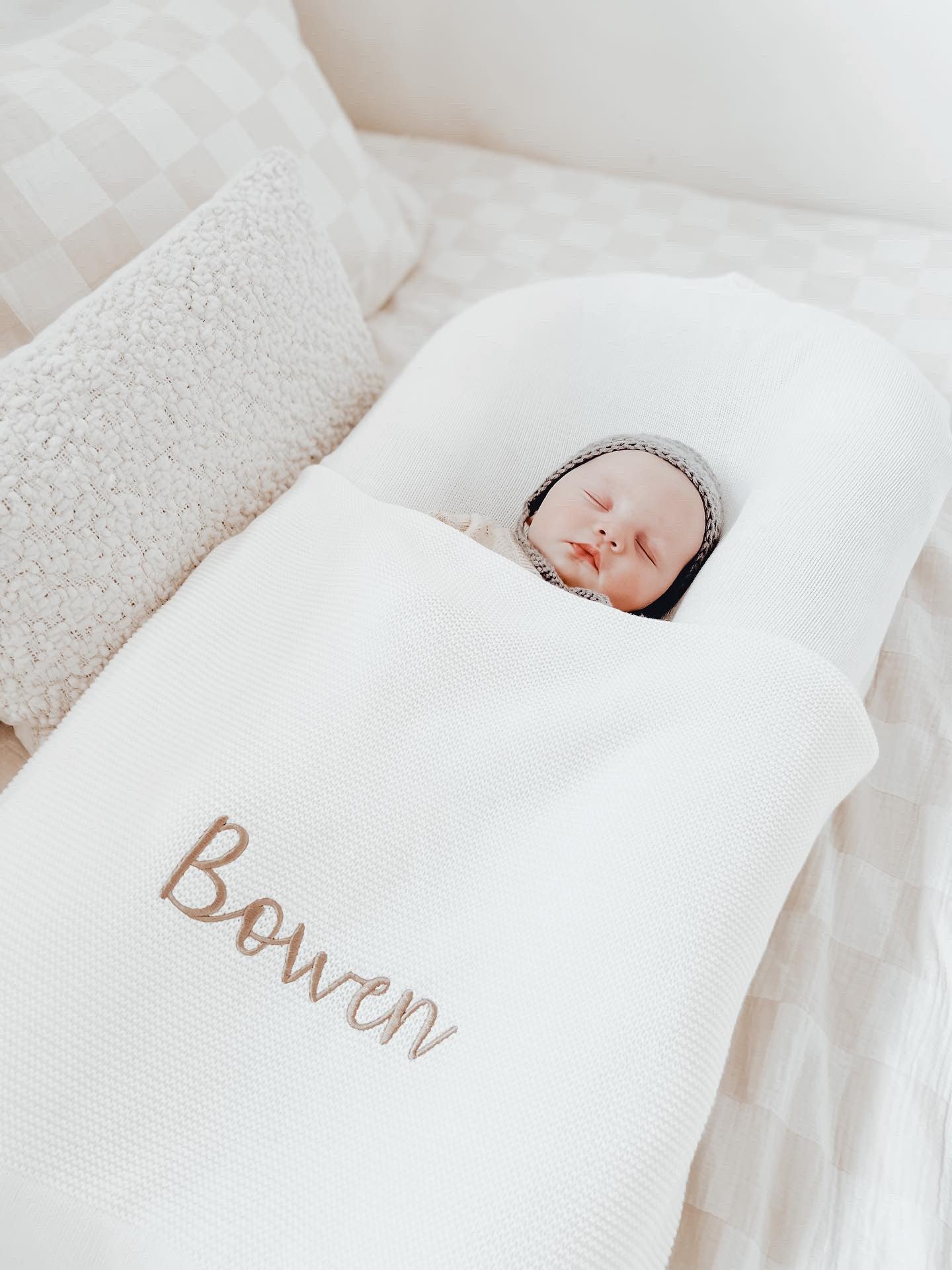 THICK BOARDER PERSONALISED BABY BLANKET | MILK