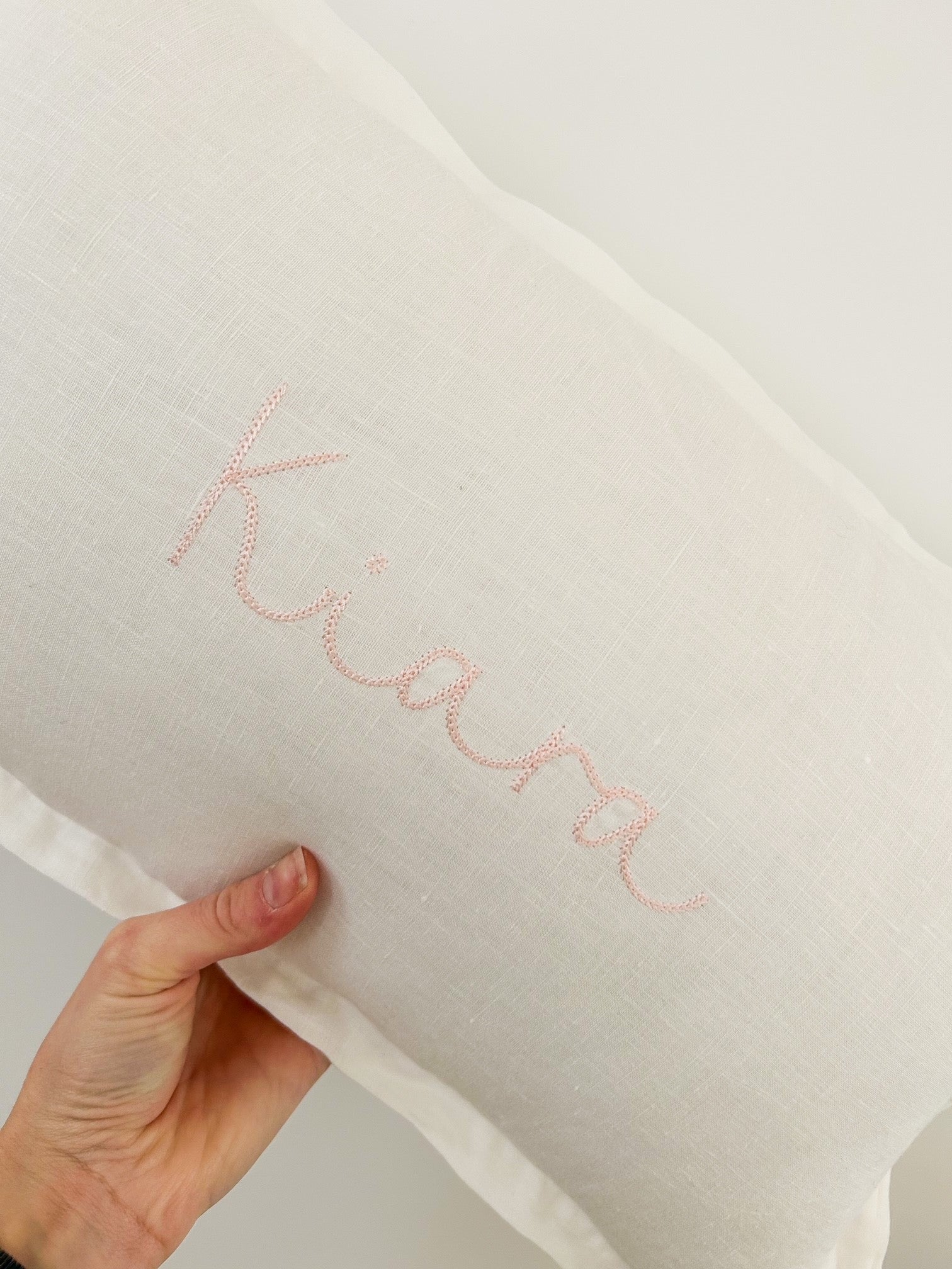 PERSONALISED LINEN CUSHION | WHITE