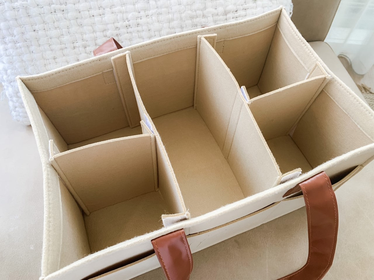 NAPPY CADDY ORGANISER - LATTE