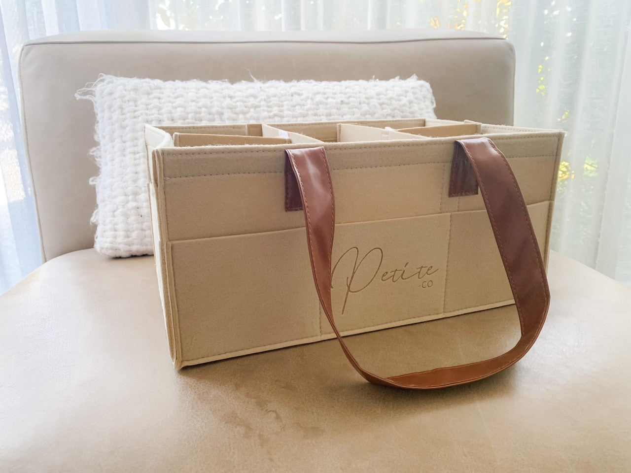 NAPPY CADDY ORGANISER - LATTE