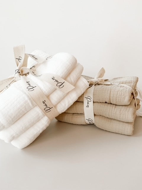 BURP CLOTHS (3 PACK) - WHITE