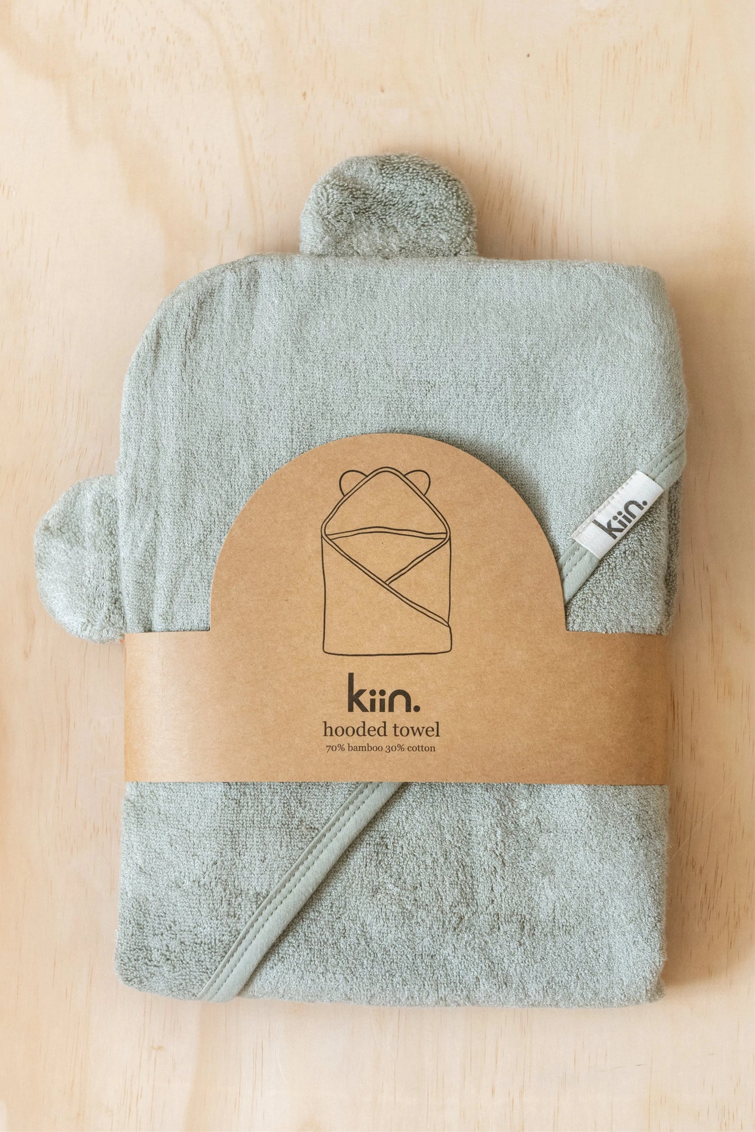 HOODED TOWEL - SAGE