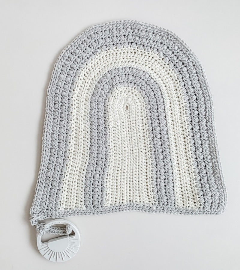 RAINBOW LOVEY / SECURITY BLANKET - GREY/CREAM