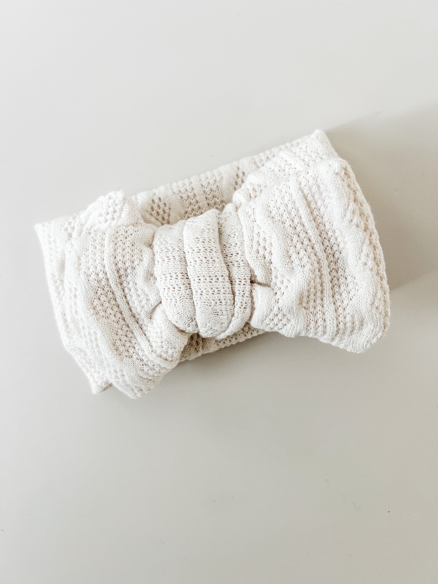 KNIT OVERSIZED BOW - BONE