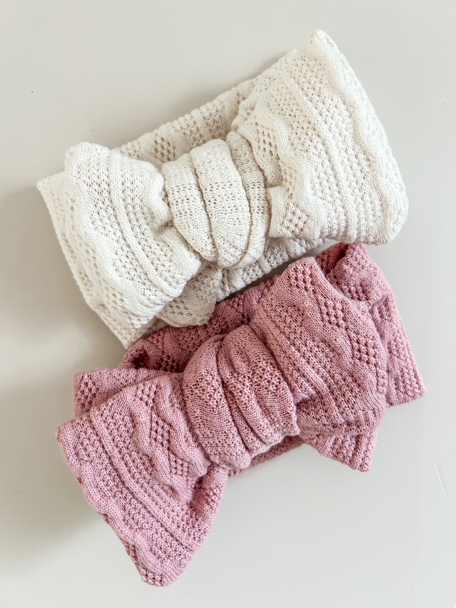 KNIT OVERSIZED BOW - BONE
