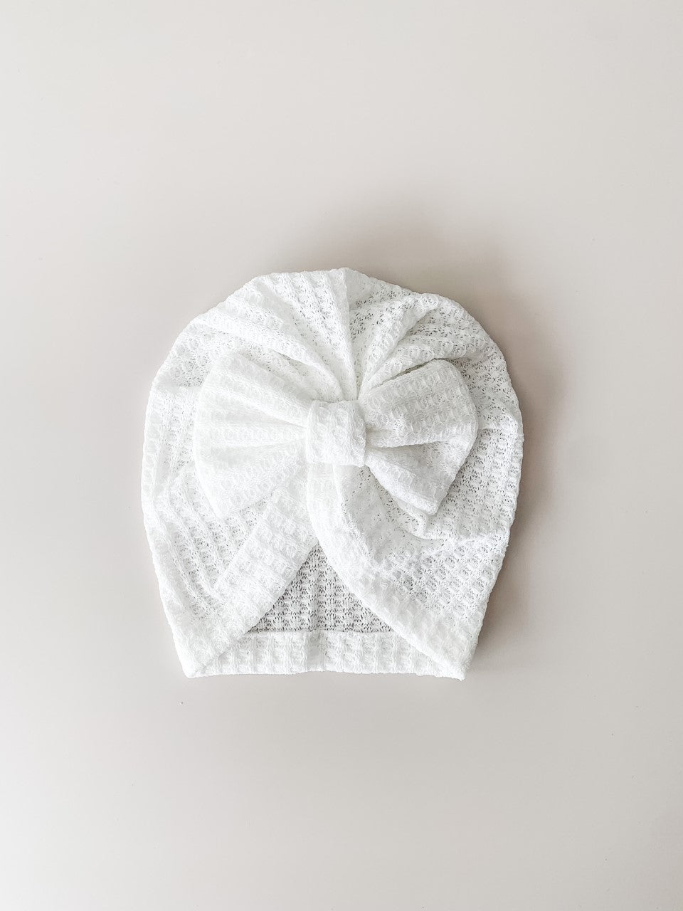 WAFFLE BOW TURBAN - WHITE