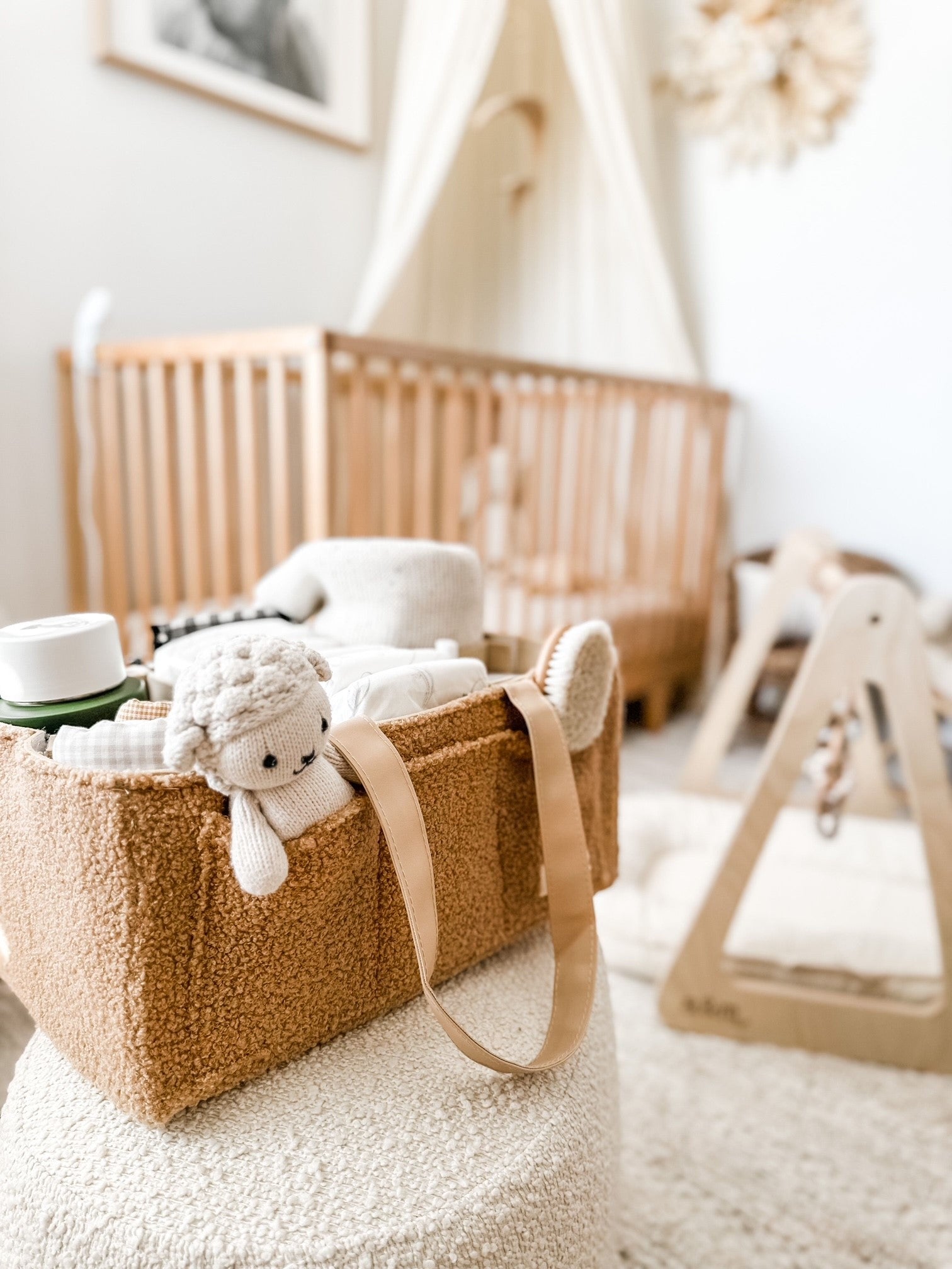 NAPPY CADDY ORGANISER - TEDDY BROWN