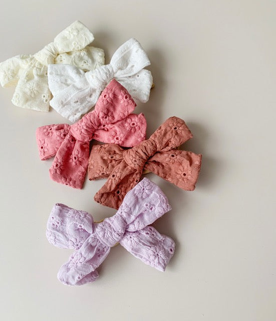 FLORAL BOW HEADBAND - WHITE