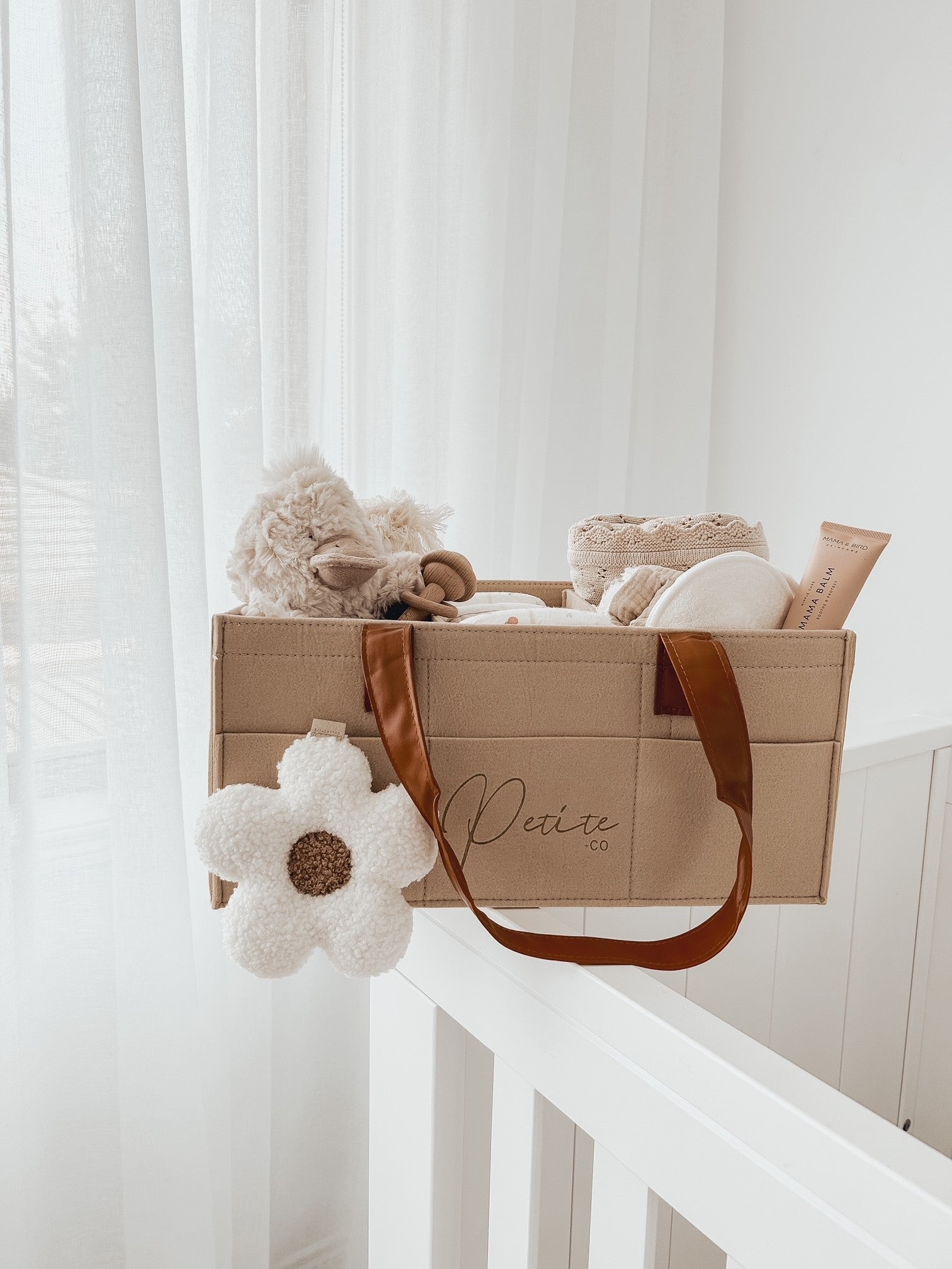 NAPPY CADDY ORGANISER - LATTE