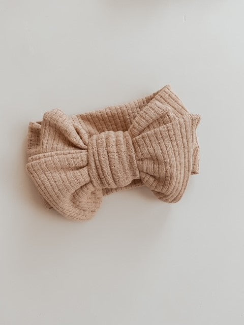 POINTELLE TOPKNOT BOW HEADBAND - TANGO
