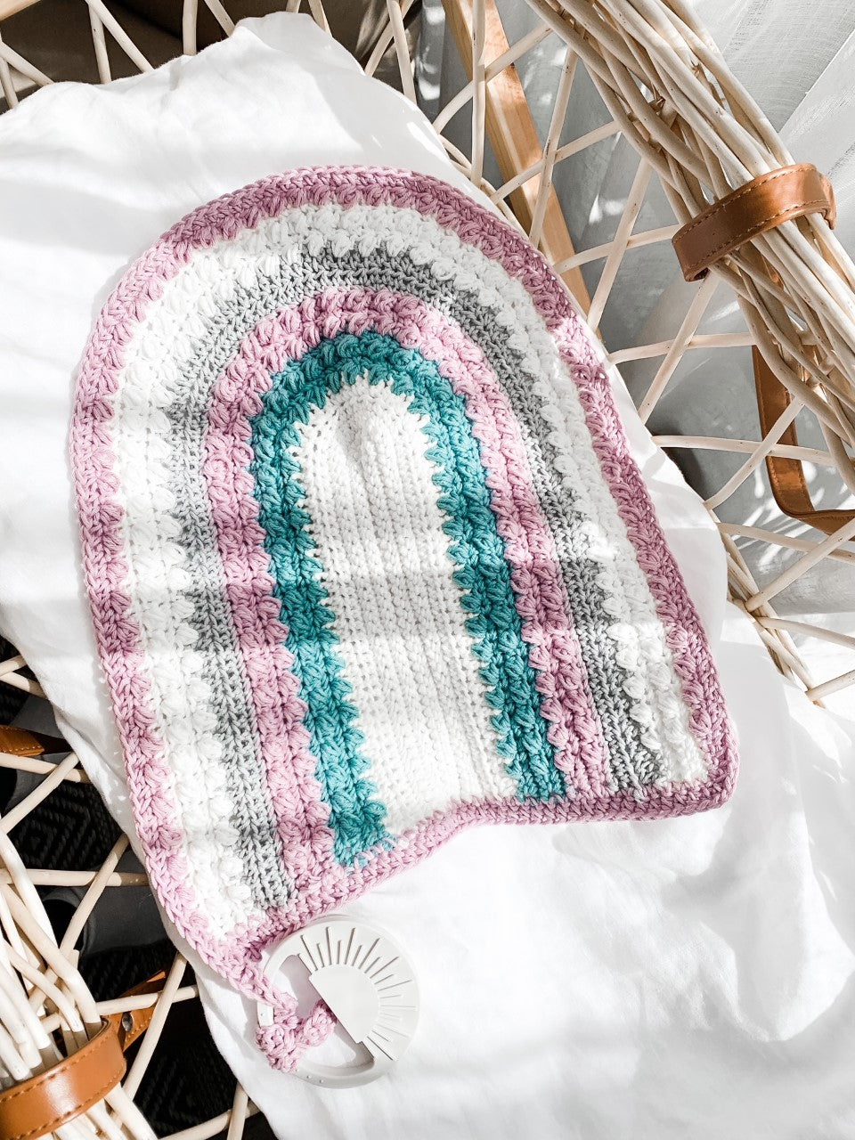 RAINBOW LOVEY / SECURITY BLANKET - ORCHID/TEAL