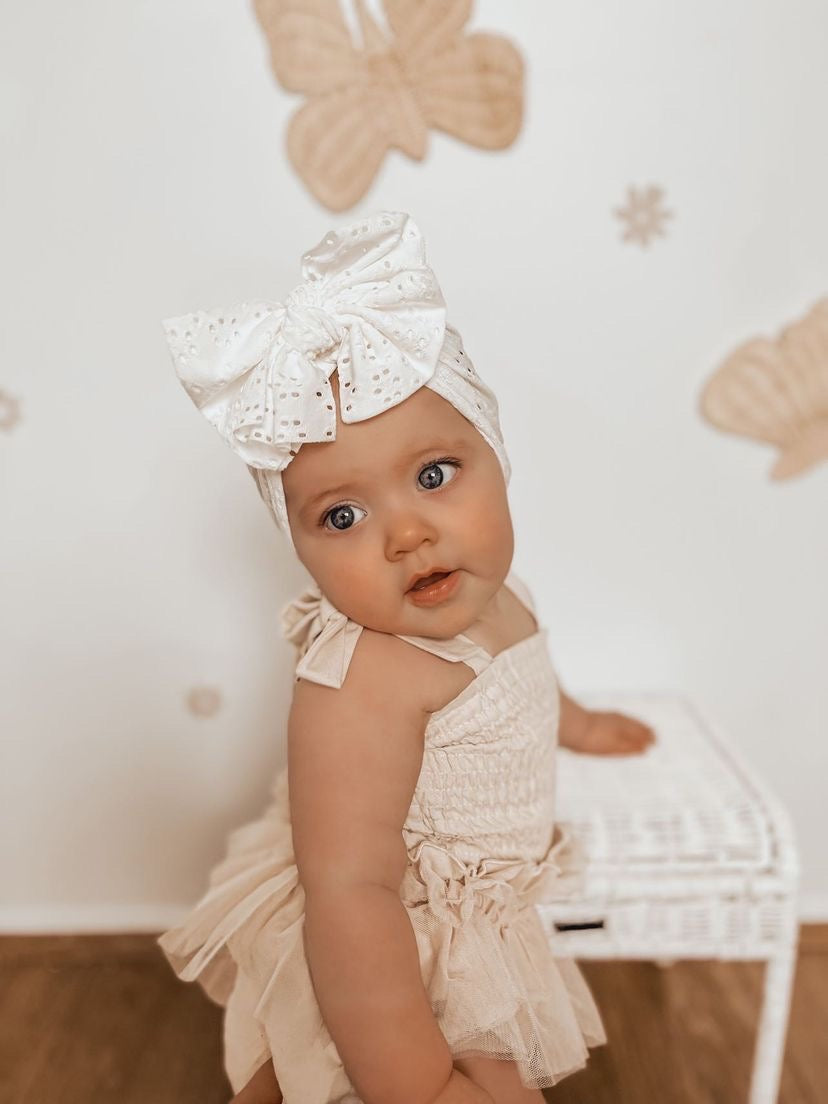 SUMMER BOW TURBAN - WHITE
