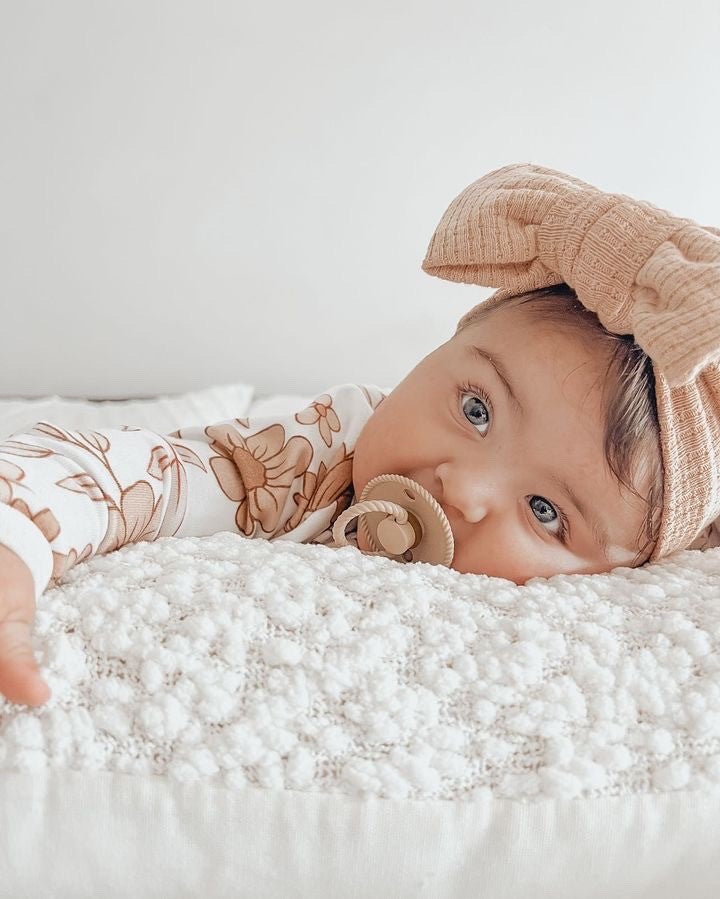 POINTELLE TOPKNOT BOW HEADBAND - TANGO
