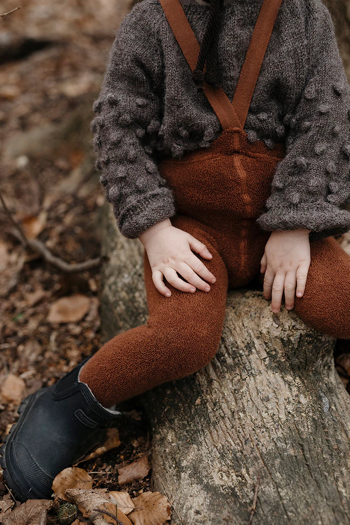 TEDDY WARMY FOOTED TIGHTS | CINNAMON