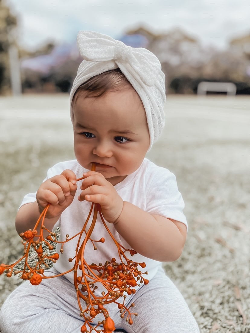 WAFFLE BOW TURBAN - WHITE