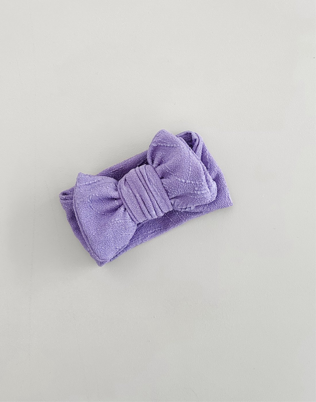 TEXTURED BOW HEADBAND - PURPLE