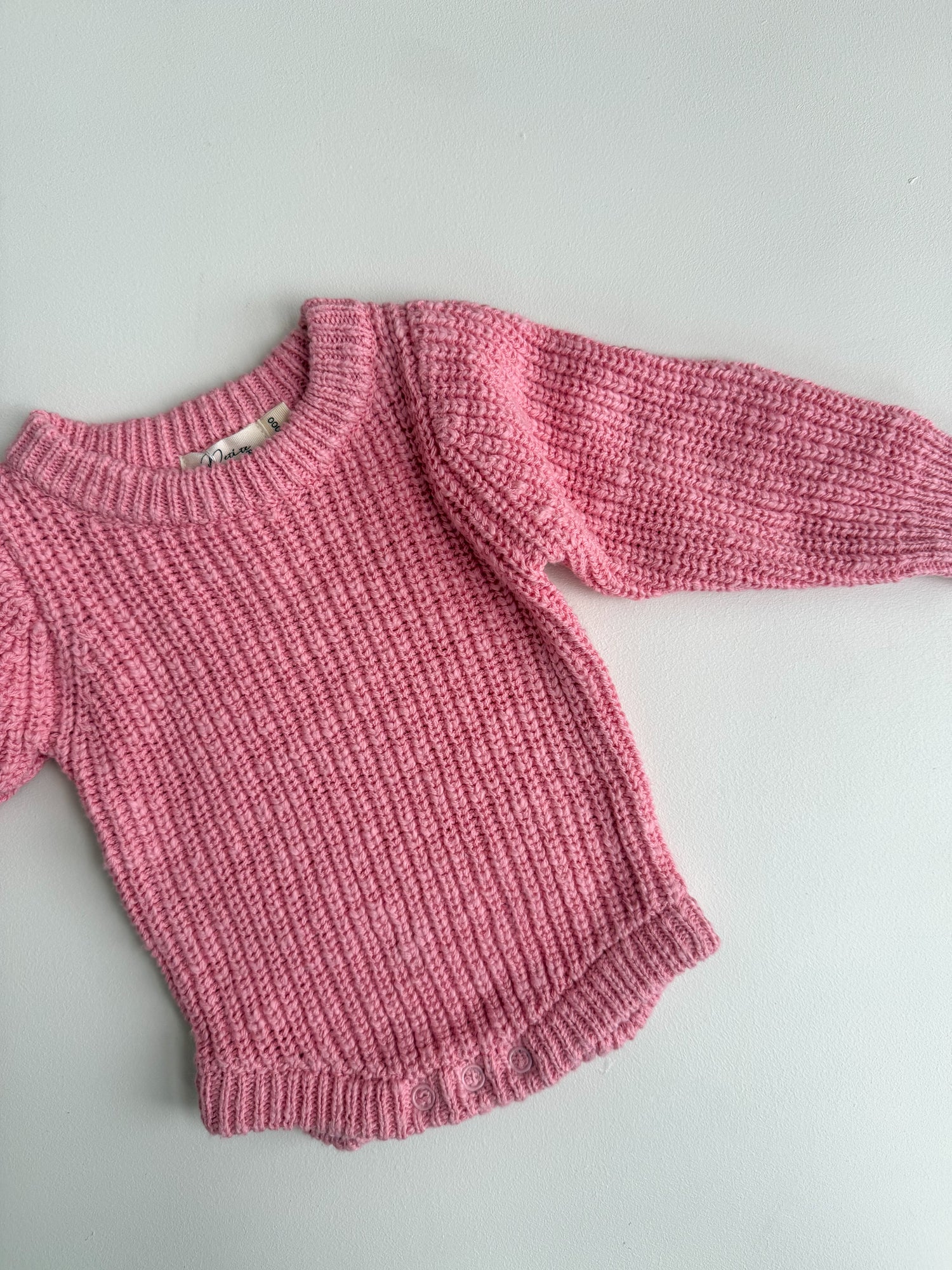 CHUNKY TEXTURED KNIT ROMPER | BALLET PINK