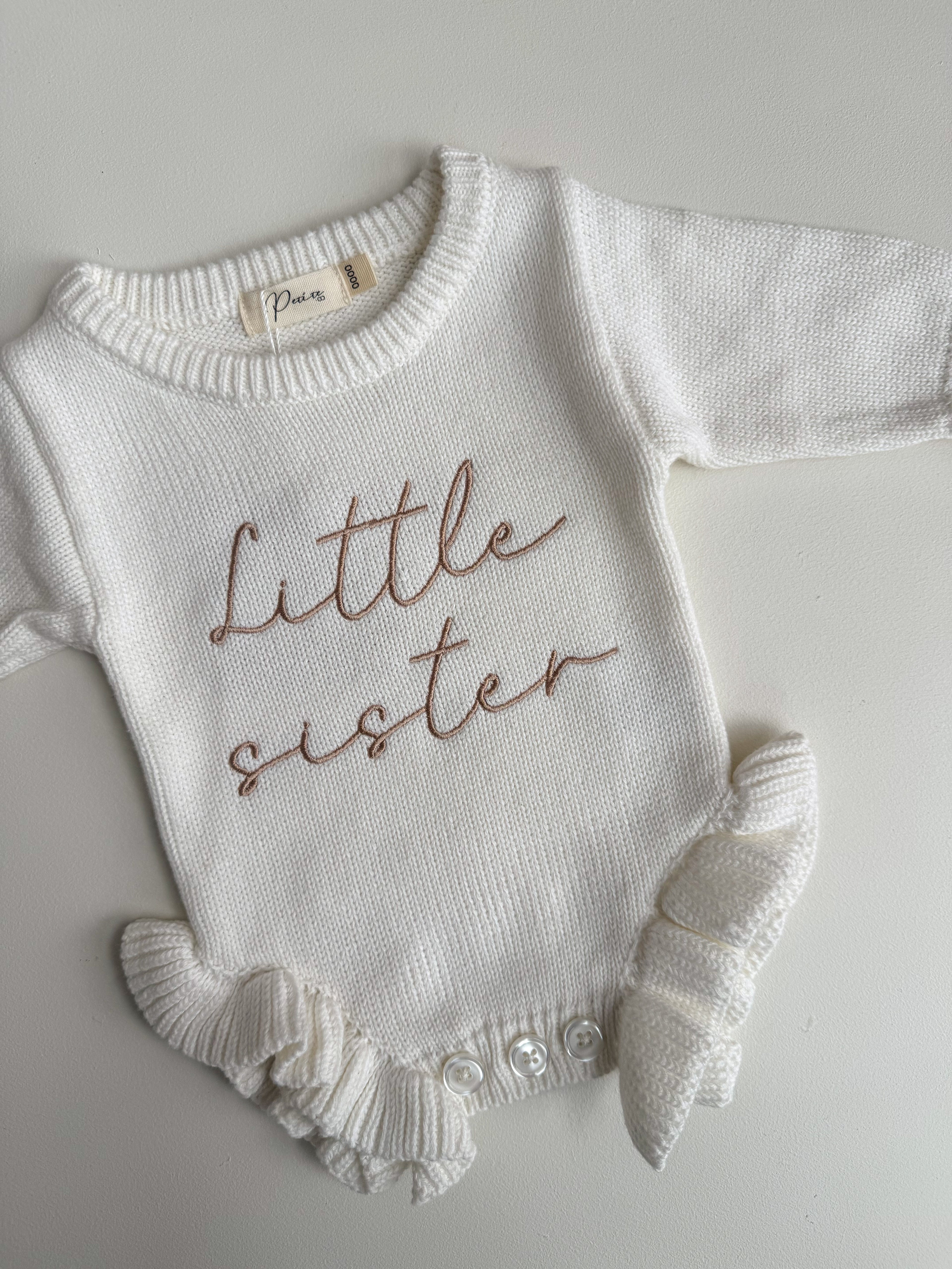 LITTLE SISTER - FRILL ROMPER | MILK