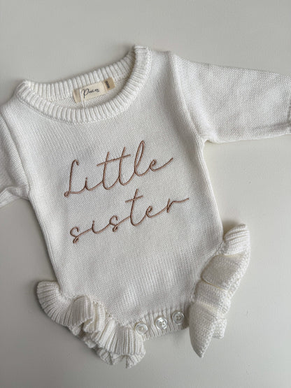 LITTLE SISTER - FRILL ROMPER | MILK