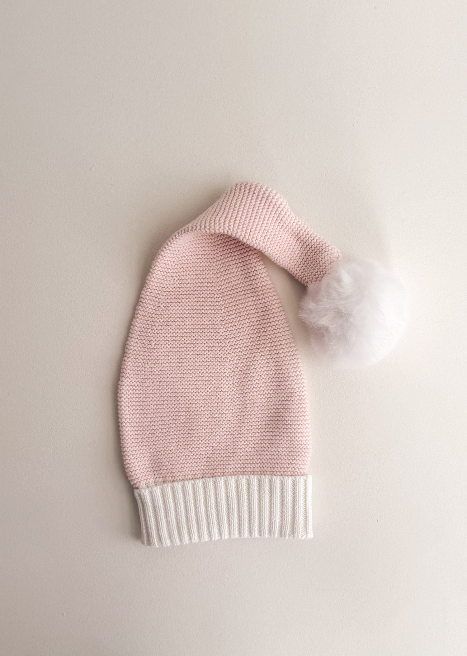 KNIT SANTA HAT | BABY PINK