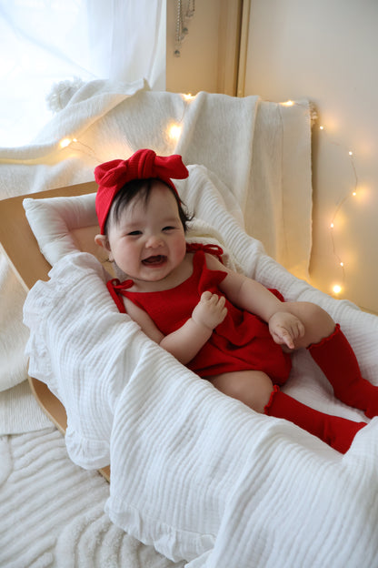MUSLIN SUMMER ROMPER | RED