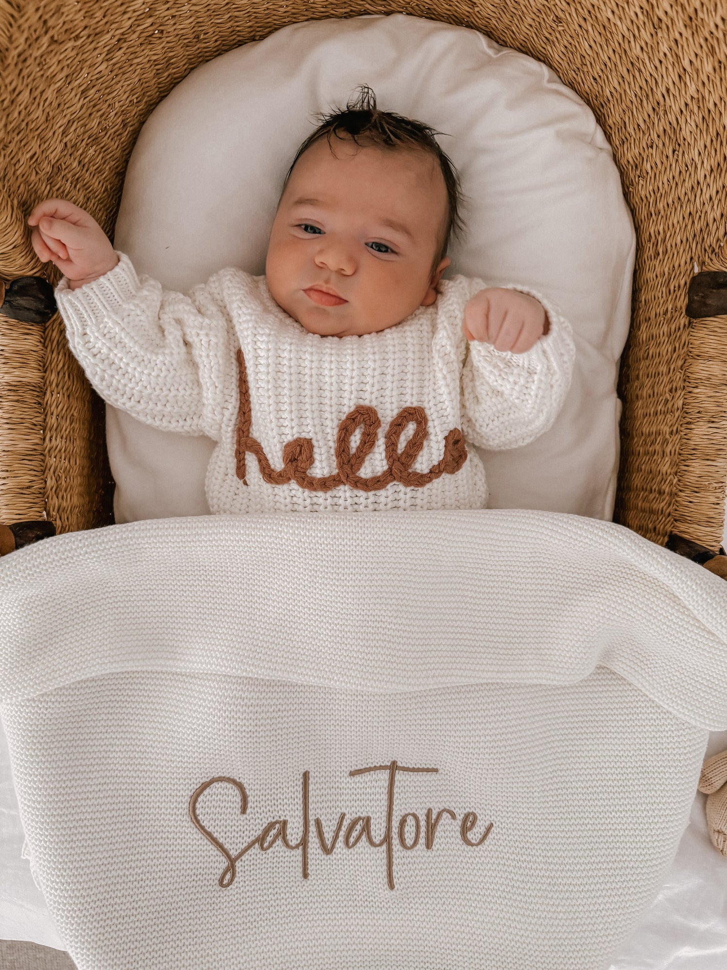 THICK BOARDER PERSONALISED BABY BLANKET | MILK