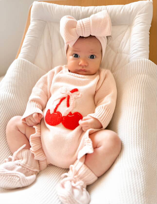 CHERRY BOW FRILL ROMPER