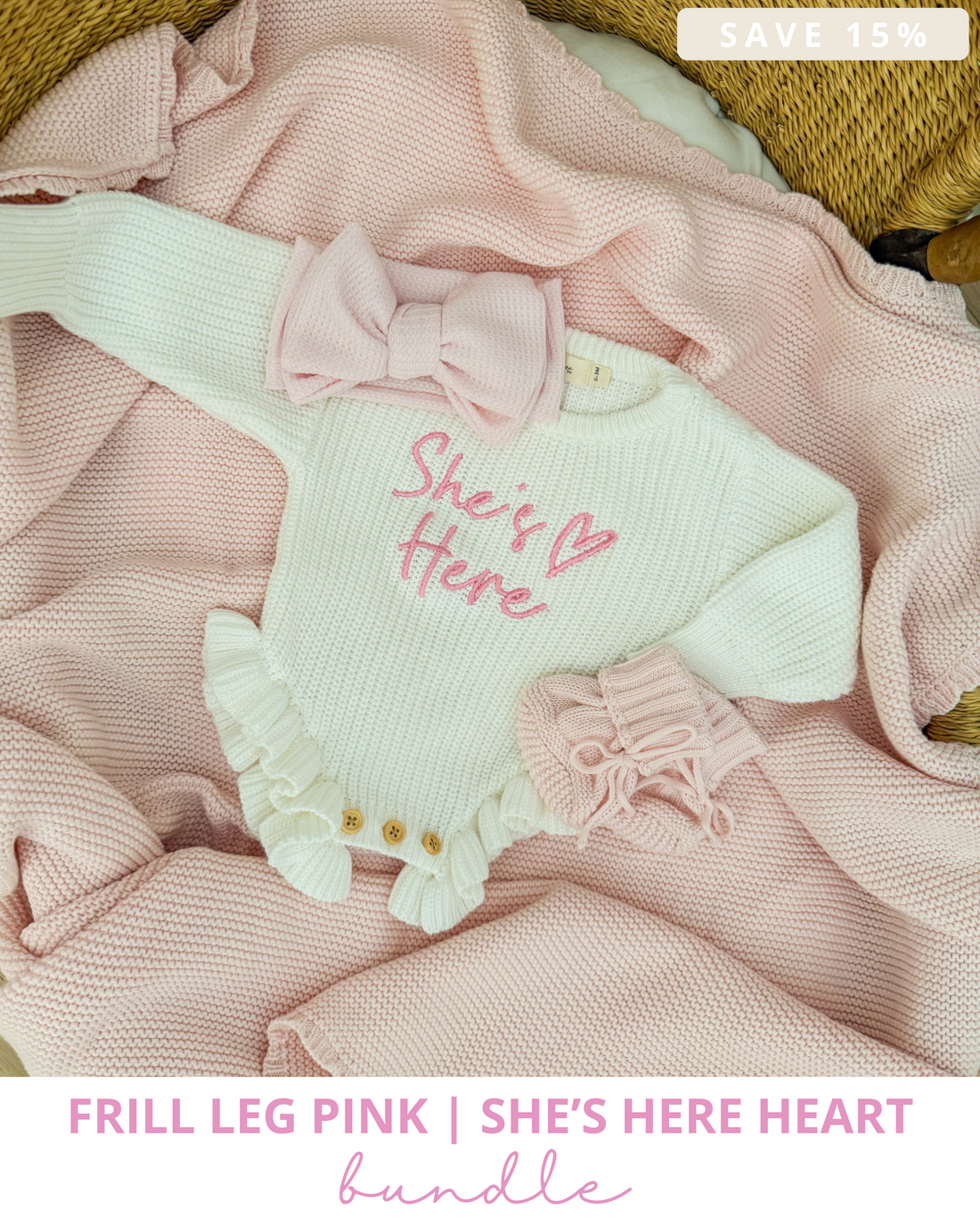 Frill Leg Birth Announcement Bundle | Pink