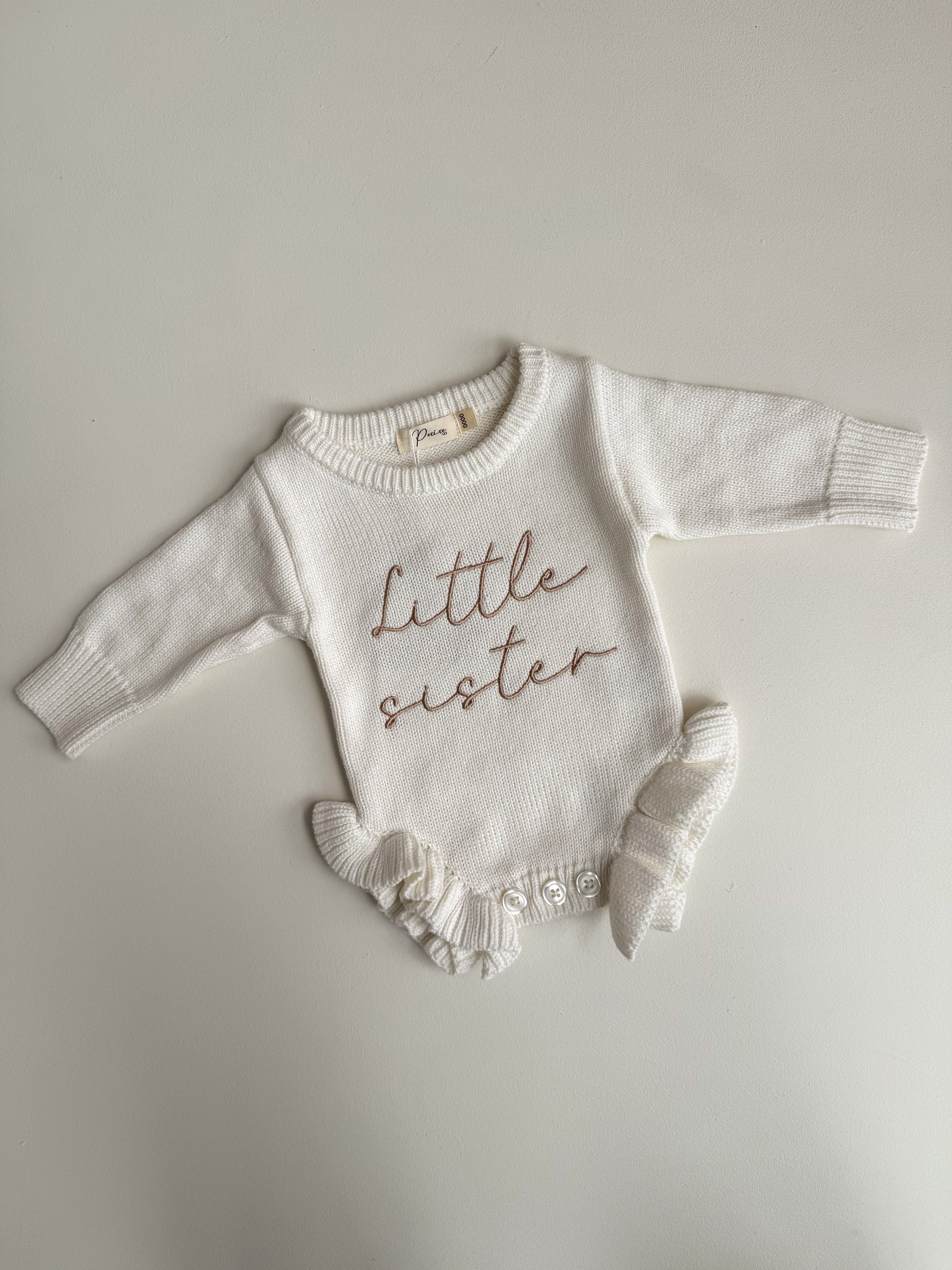 LITTLE SISTER - FRILL ROMPER | MILK