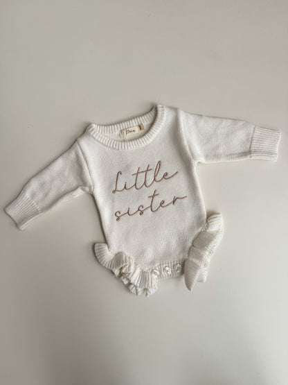 LITTLE SISTER - FRILL ROMPER | MILK