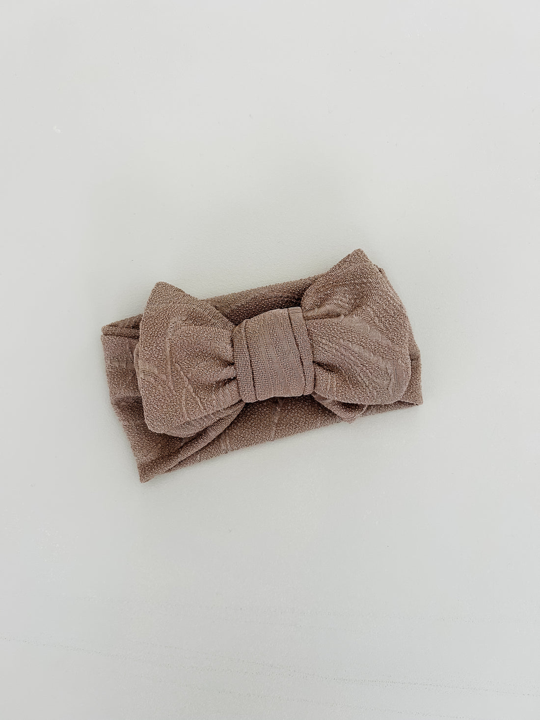 TEXTURED BOW HEADBAND - CHOCOLATE