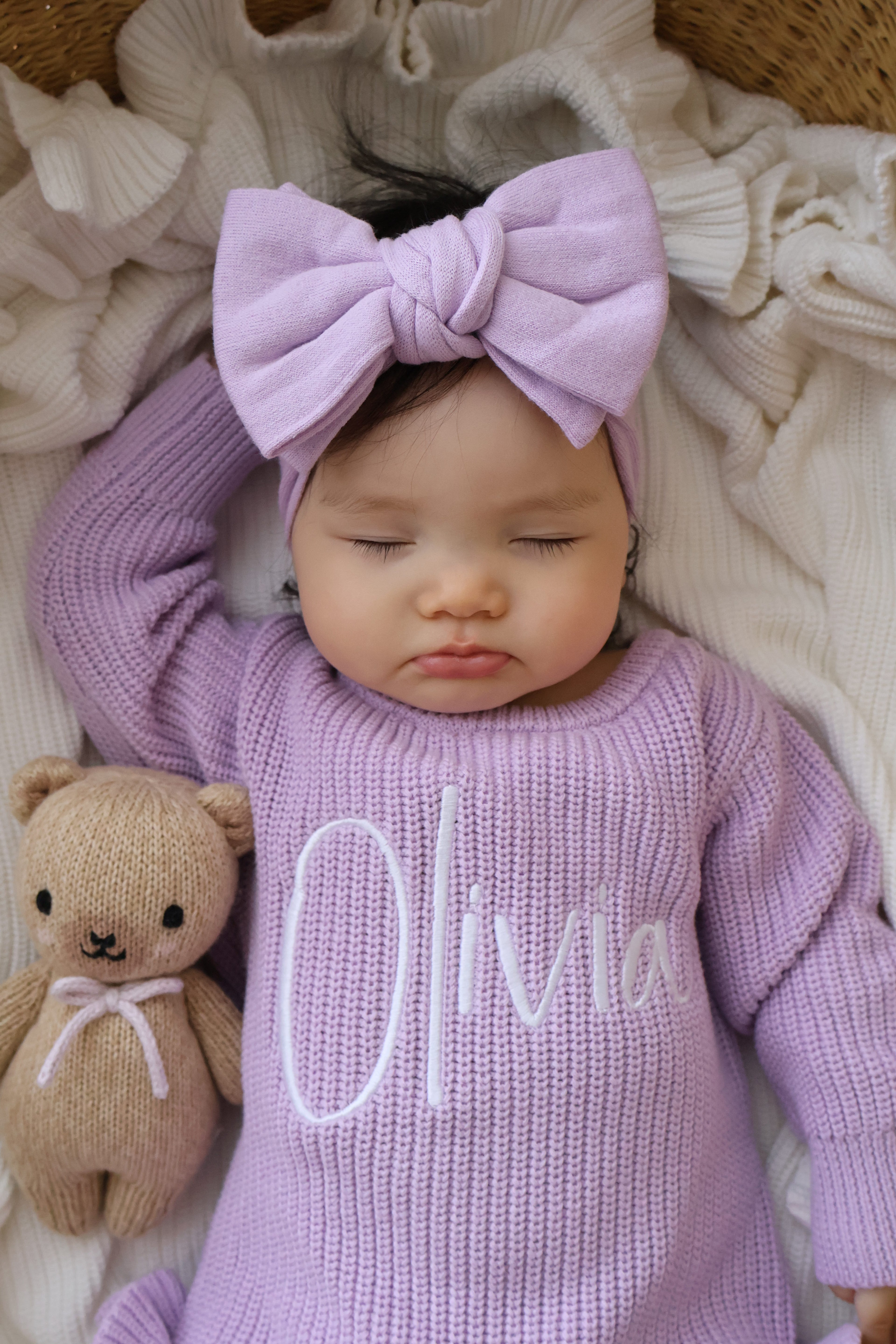 FINE KNIT BOW | ORCHID