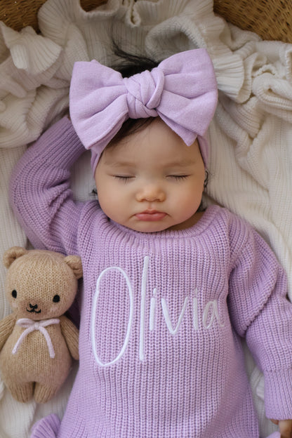 FINE KNIT BOW | ORCHID