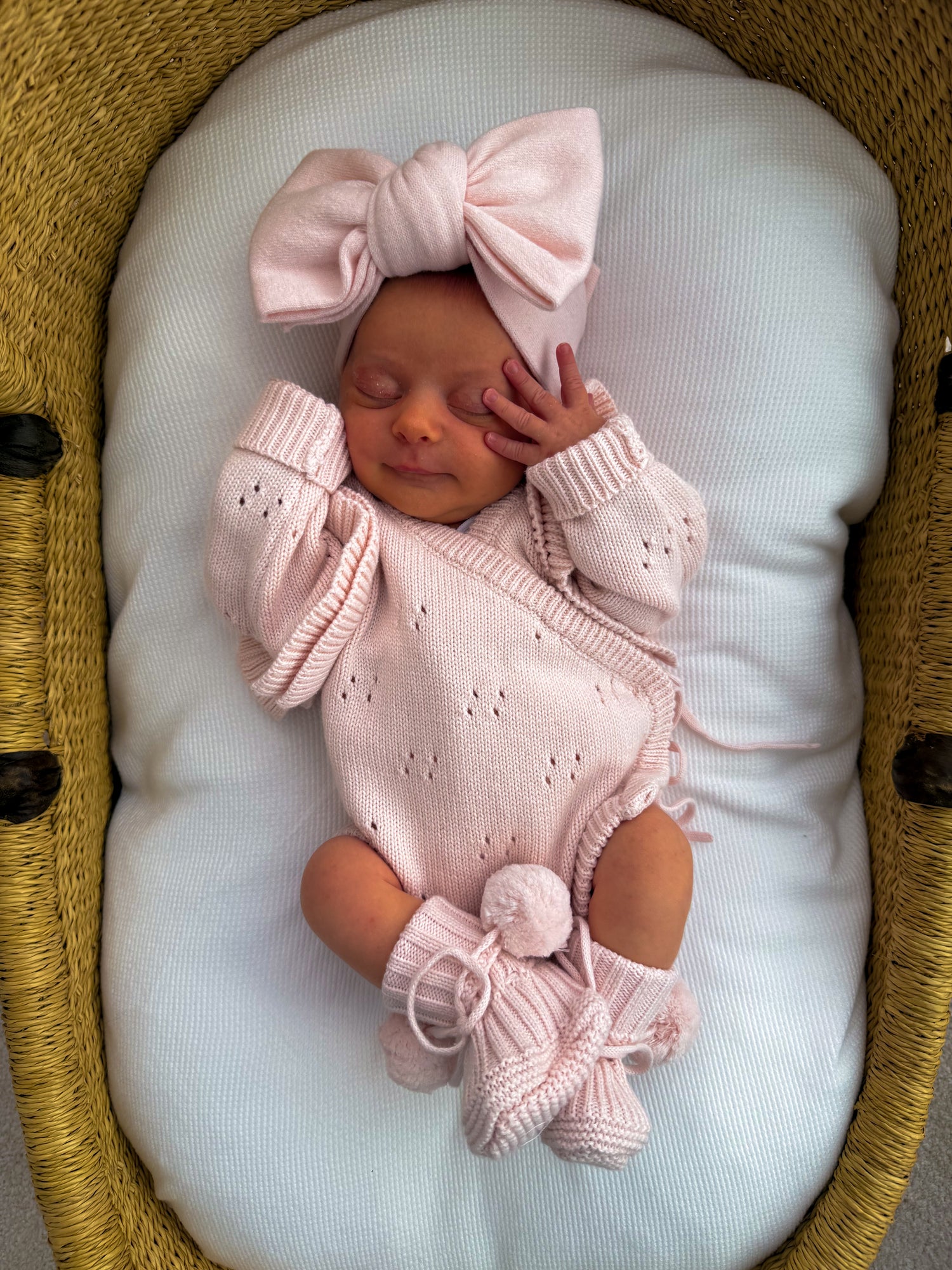 DOUBLE FLUTTER POINTELLE KIMONO BODYSUIT | BABY PINK
