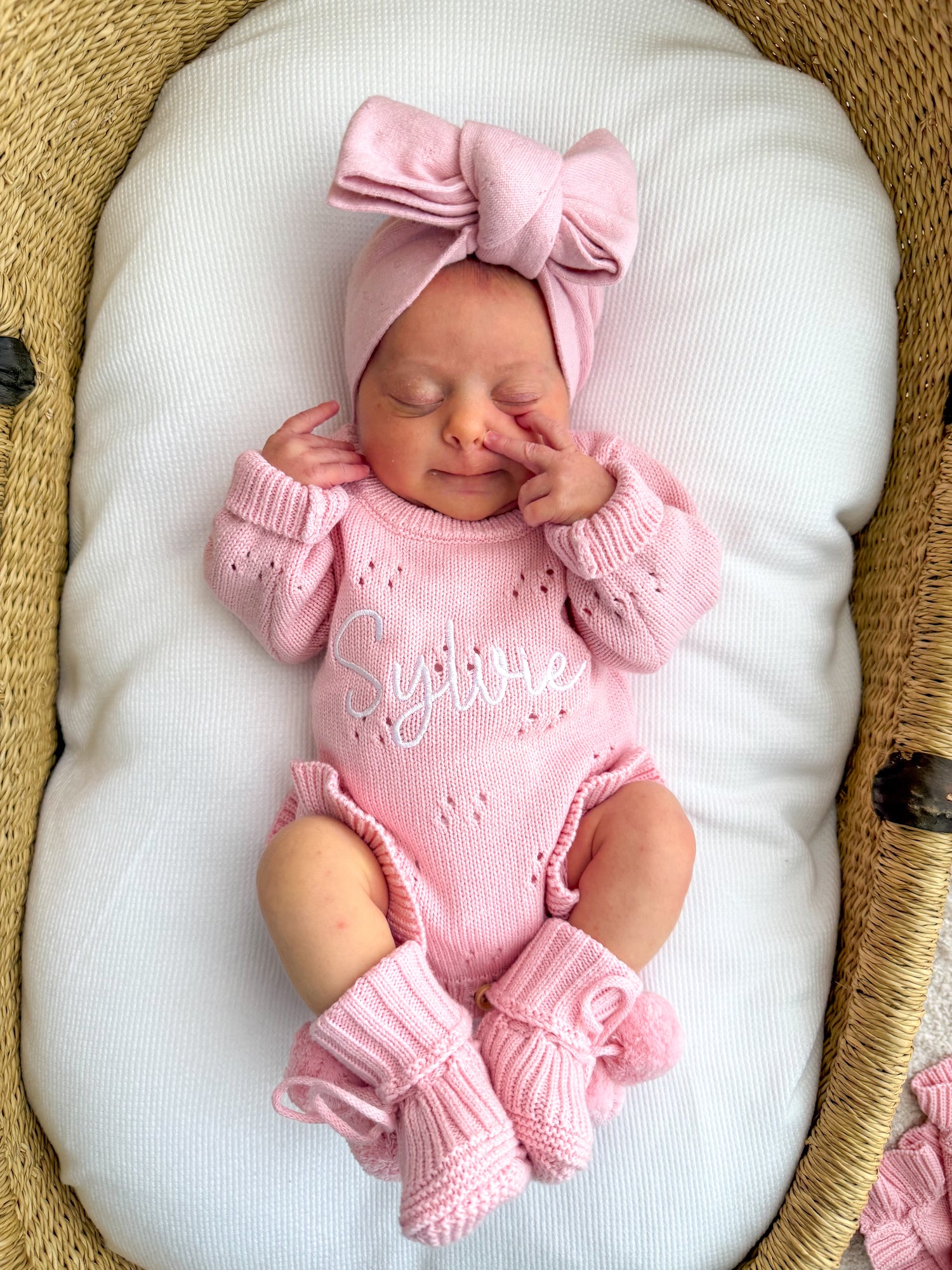 POINTELLE FRILL ROMPER - BUBBLEGUM PINK