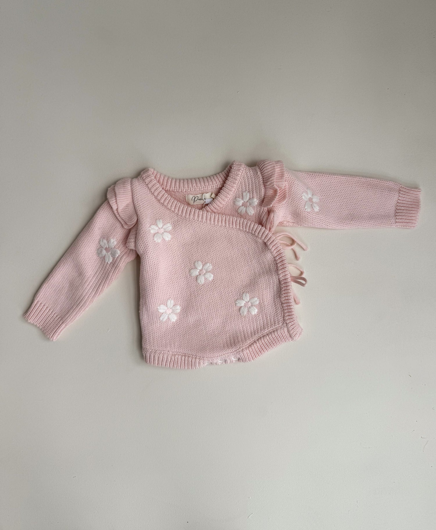 FLOWER EMBROIDERY FLUTTER KIMONO BODYSUIT