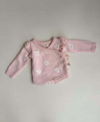 FLOWER EMBROIDERY FLUTTER KIMONO BODYSUIT