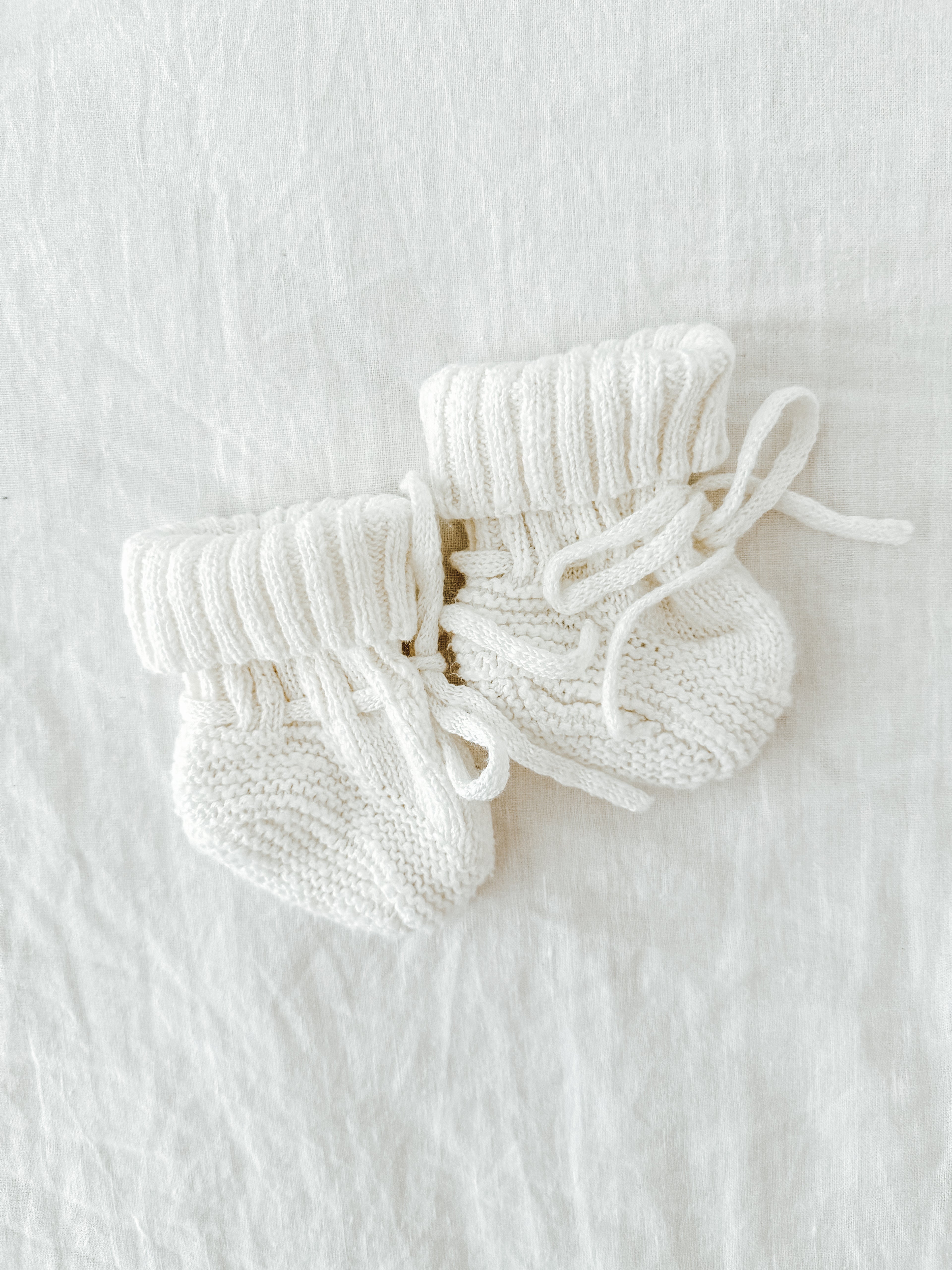 TEXTURED COTTON BOOTIES | SNOW