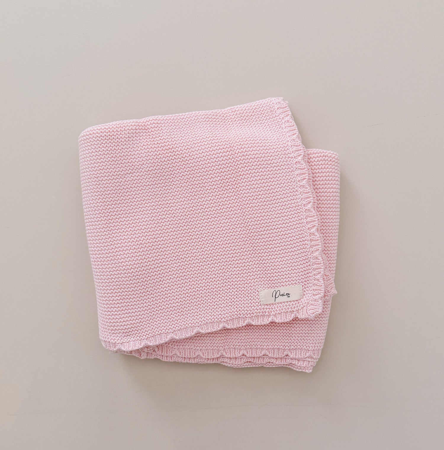 SCALLOP PERSONALISED BABY BLANKET | BABY PINK