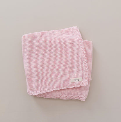 SCALLOP PERSONALISED BABY BLANKET | BABY PINK