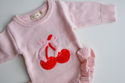CHERRY BOW FRILL ROMPER