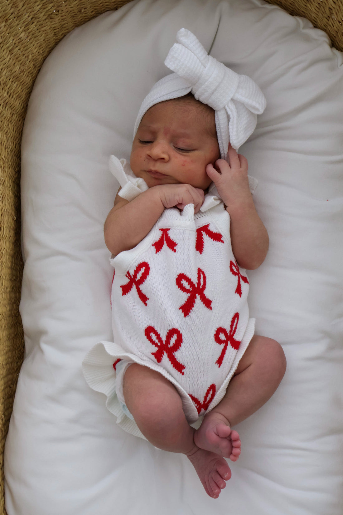SUMMER BOW FRILL ROMPER | RED BOWS