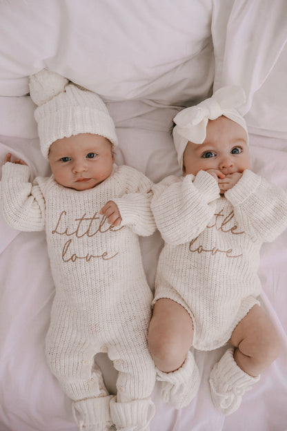 LITTLE LOVE - TEXTURED LONG RIBBED ROMPER | SNOW